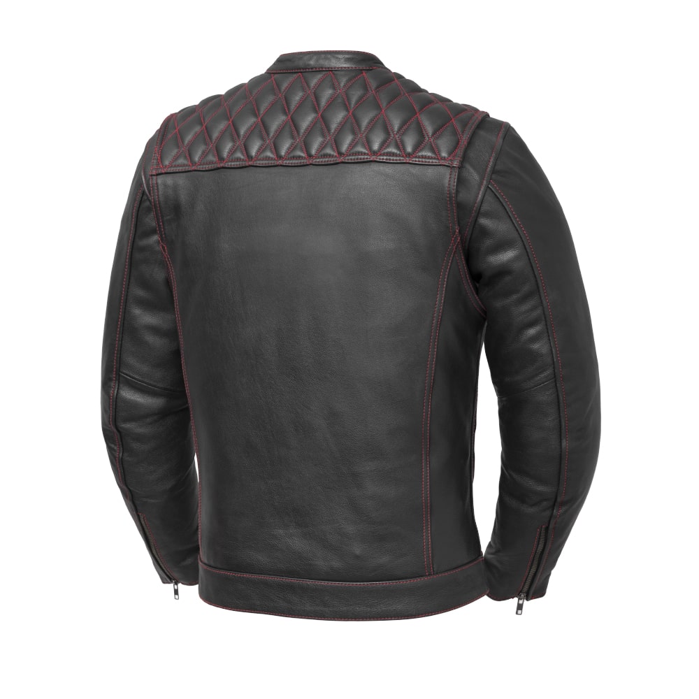 Cinder Men's Cafe Style Leather Jacket Men's Leather Jacket First Manufacturing Company   