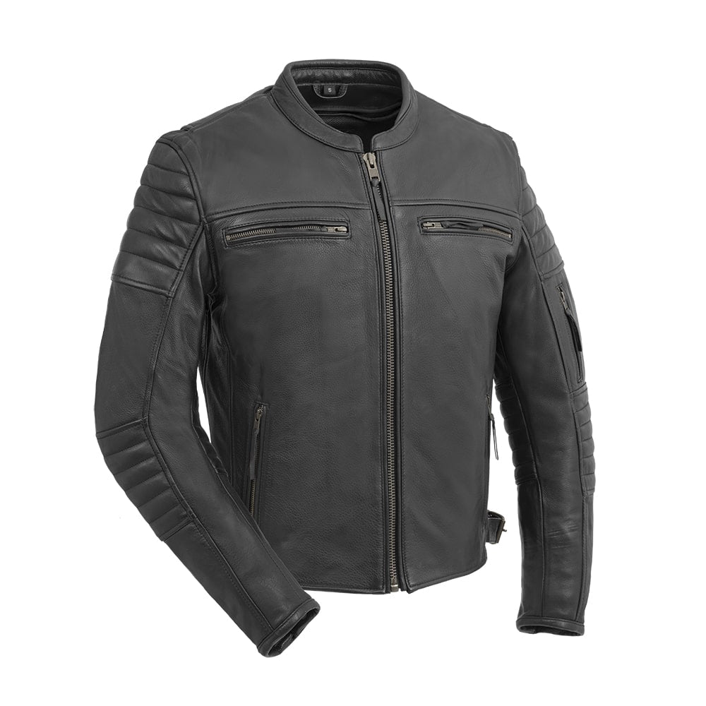 Mens Leather Moto Jacket - Designer Mens Genuine Leather Jackets