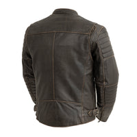 Commuter Men's Motorcycle Leather Jacket - Brown Men's Leather Jacket First Manufacturing Company   
