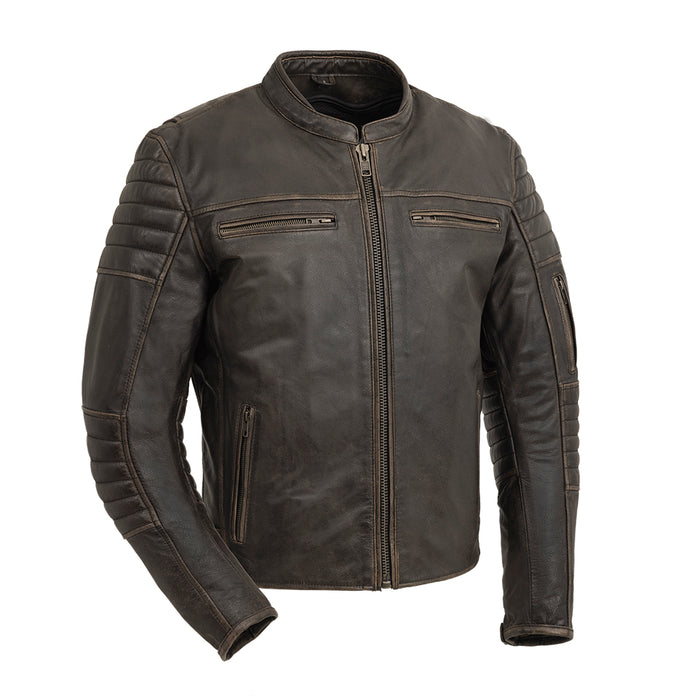 Commuter Men's Motorcycle Leather Jacket - Brown Men's Leather Jacket First Manufacturing Company S Brown 