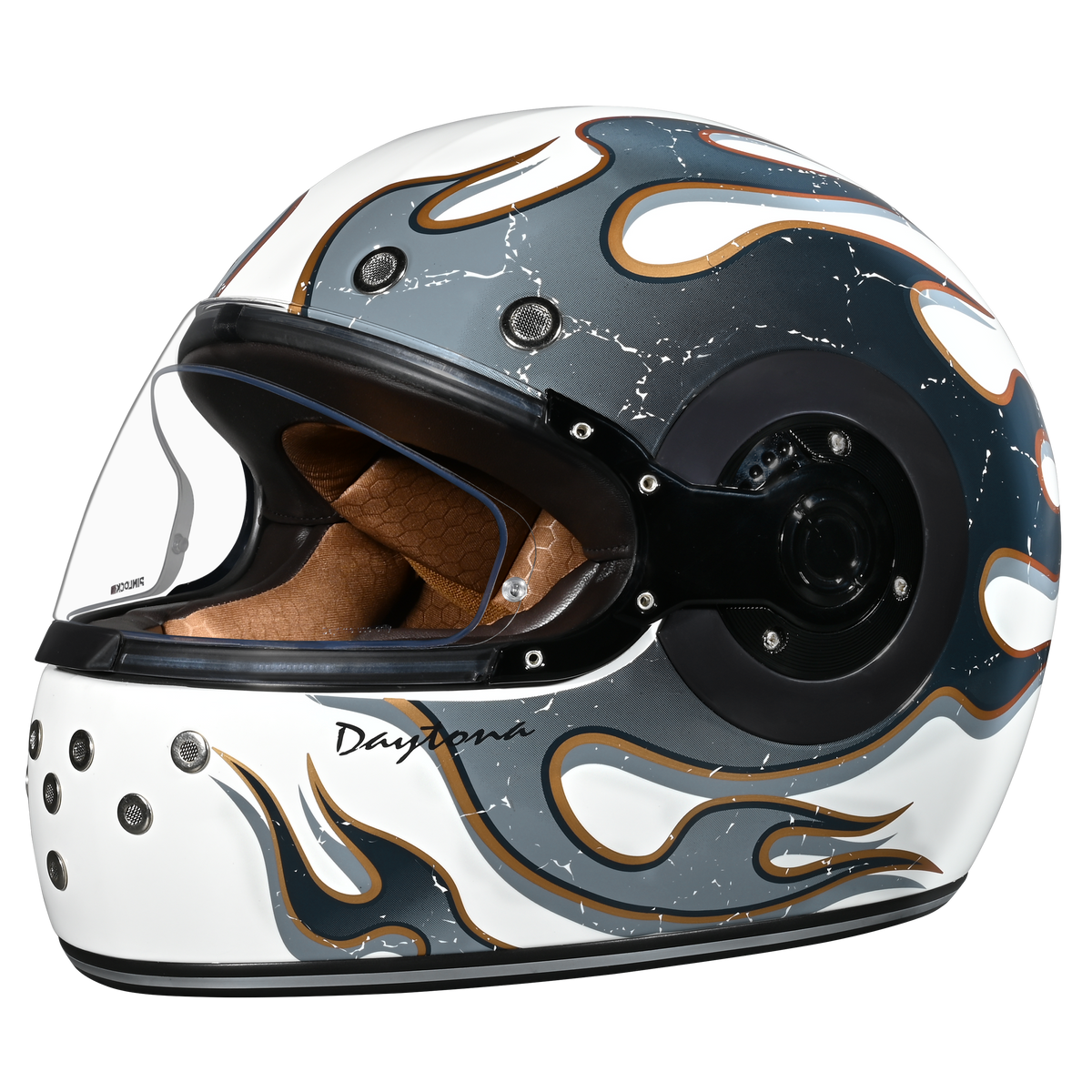 DOT Daytona Retro Full Face Motorcycle Helmet: Vintage Style for Men