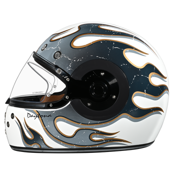 DOT Daytona Retro Full Face Motorcycle Helmet: Vintage Style for Men