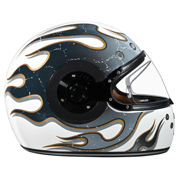 dot vintage motorcycle helmets Daytona Retro Flames Full Face Helmet, 2XL Reels|Spinning United Airlines NO EXTRA Youre Sure To Get Color:Blue Lotus