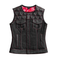 Delta Women's Club Style Motorcycle Leather/Denim Vest - Limited Edition Factory Customs First Manufacturing Company XS  