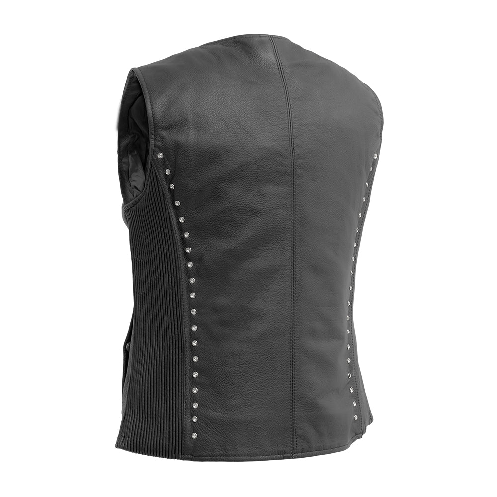 Diana - Women's Motorcycle Leather Vest Women's Leather Vest First Manufacturing Company   