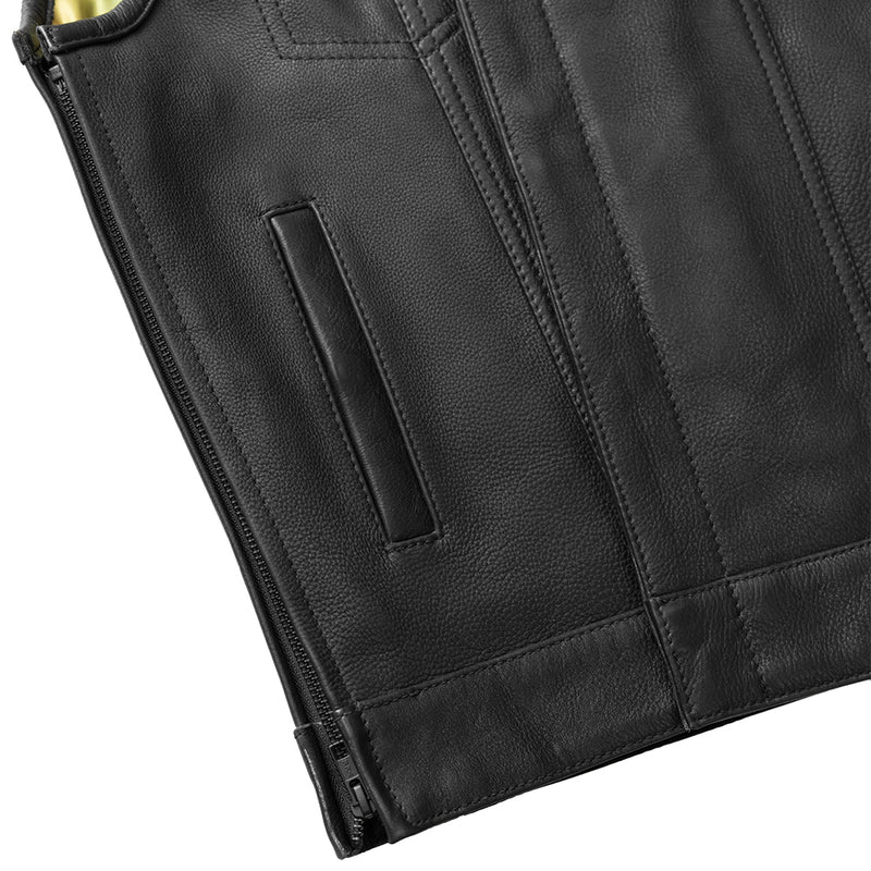 Dio - Men's Leather Motorcycle Vest - Limited Edition Factory Customs First Manufacturing Company   