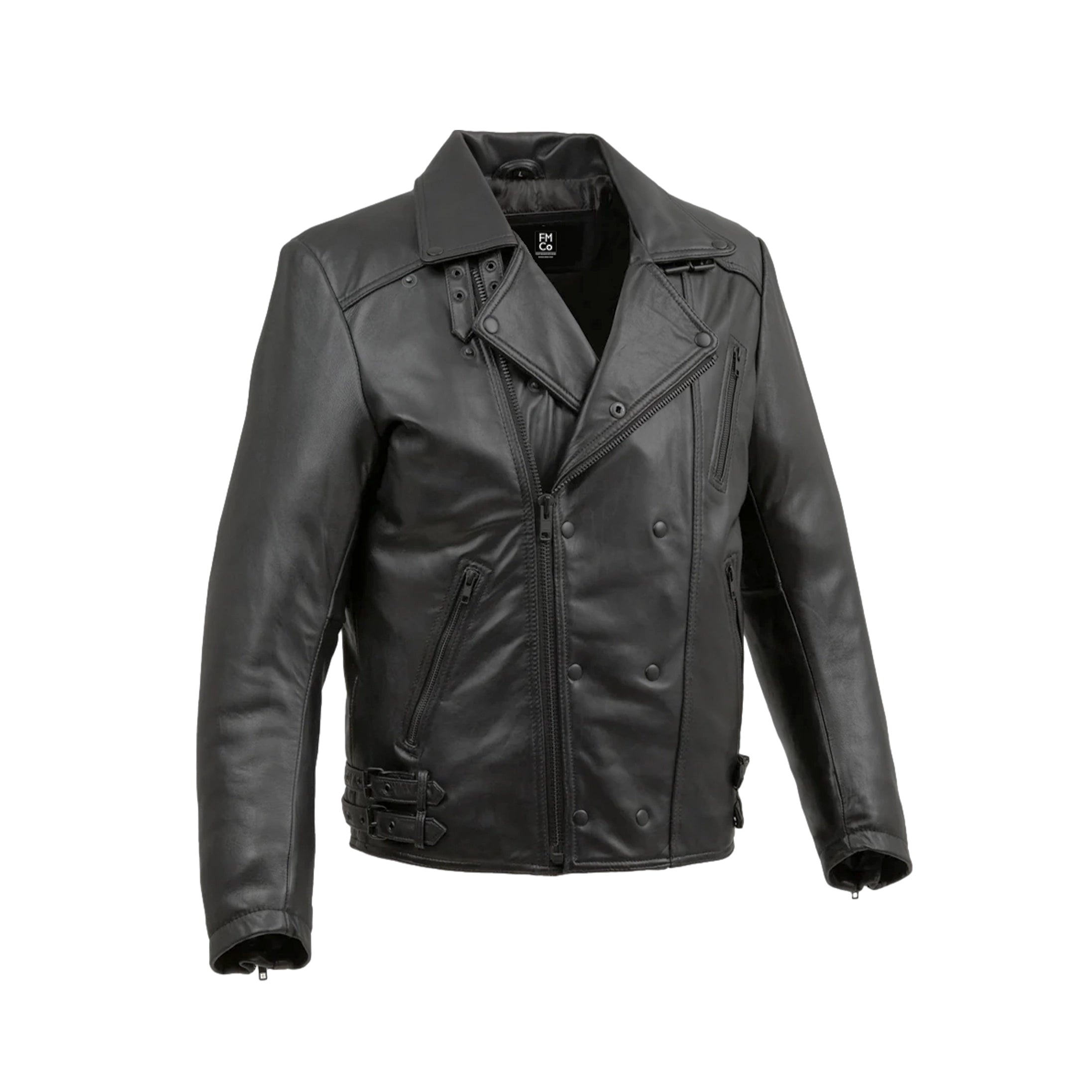 Domanico Mens Fashion Jacket Men's New Zealand Lambskin Jacket FMCo Black XS 