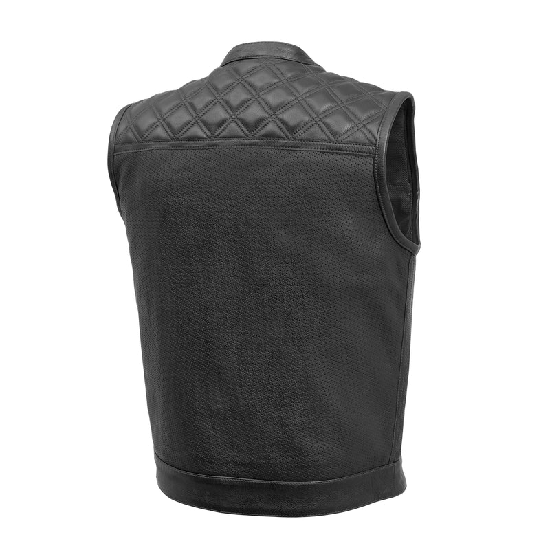 Downside Perforated Men's Motorcycle Leather Vest Men's Leather Vest First Manufacturing Company   