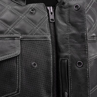 Downside Perforated Men's Motorcycle Leather Vest Men's Leather Vest First Manufacturing Company   