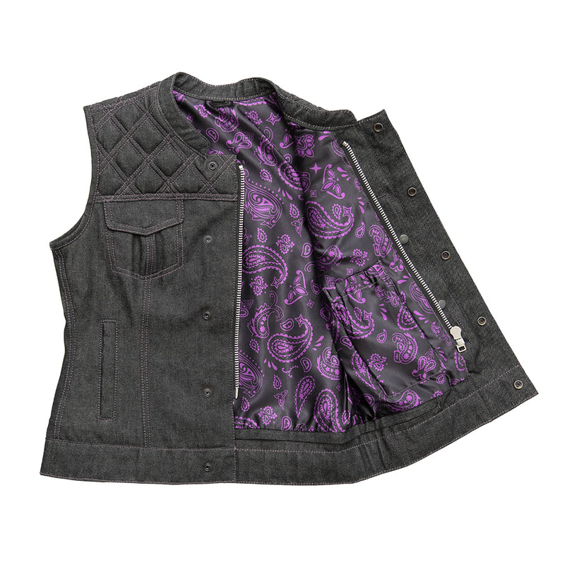 Eclipse Women's Club Style Denim Vest - Limited Edition Factory Customs First Manufacturing Company   