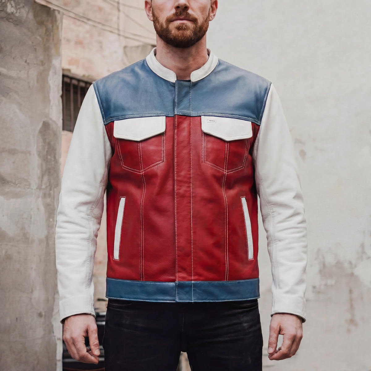 Independence Day MENS JACKET COVERED SNAPS First Manufacturing Company