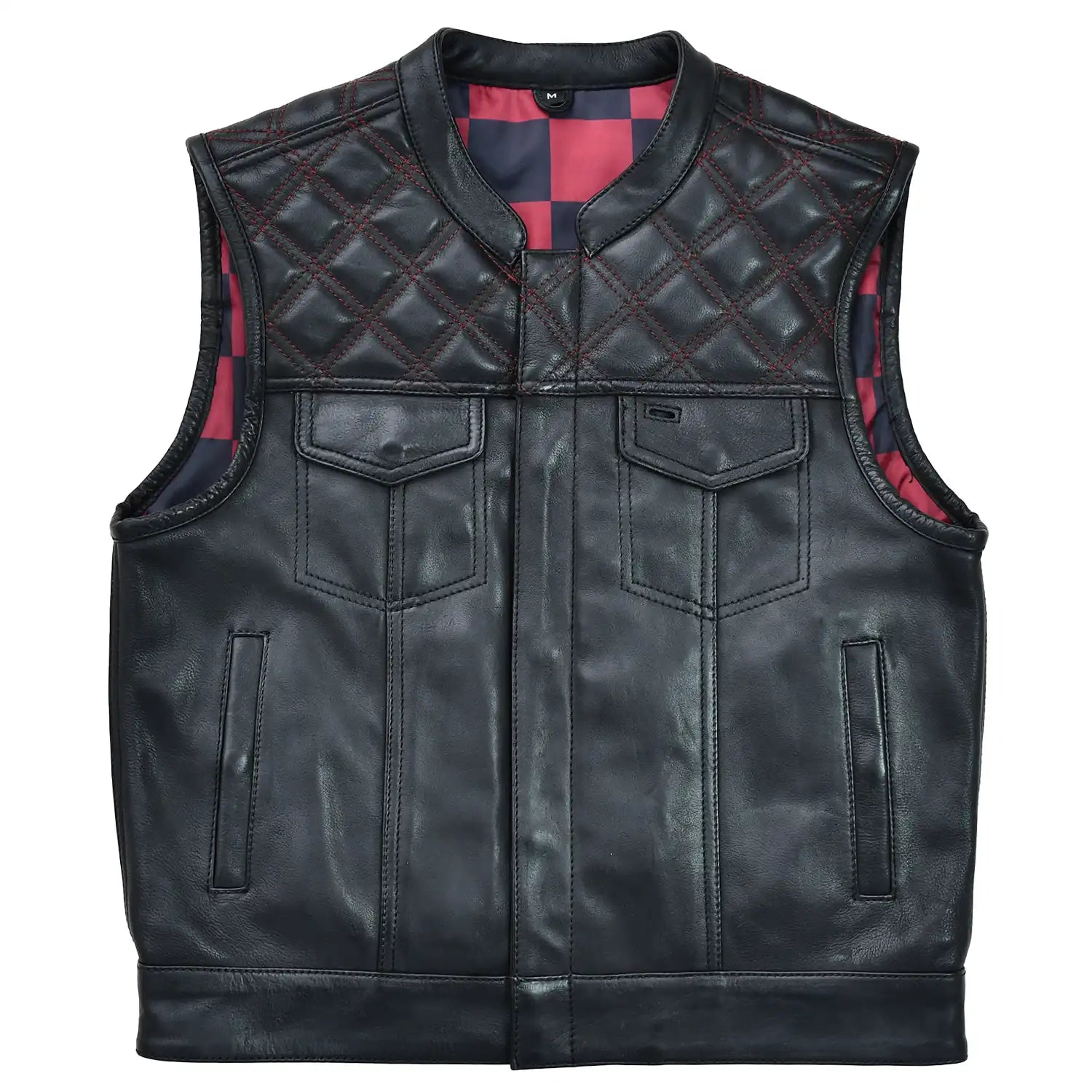 Valor - Men's Club Style Leather Motorcycle Vest