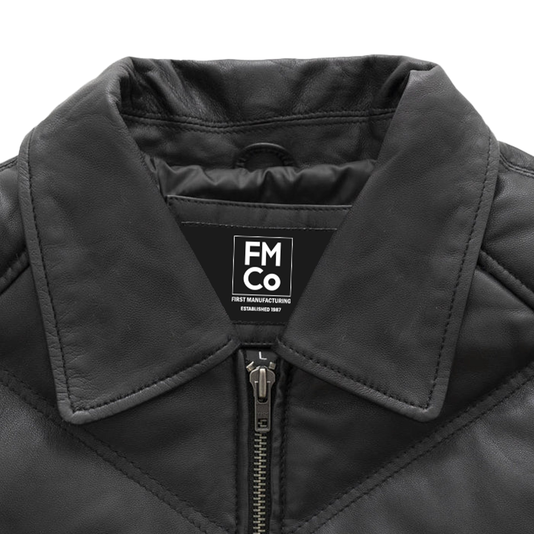 Ezra Mens Puffer Leather Jacket Men's Leather Puffer Jacket FMCo   