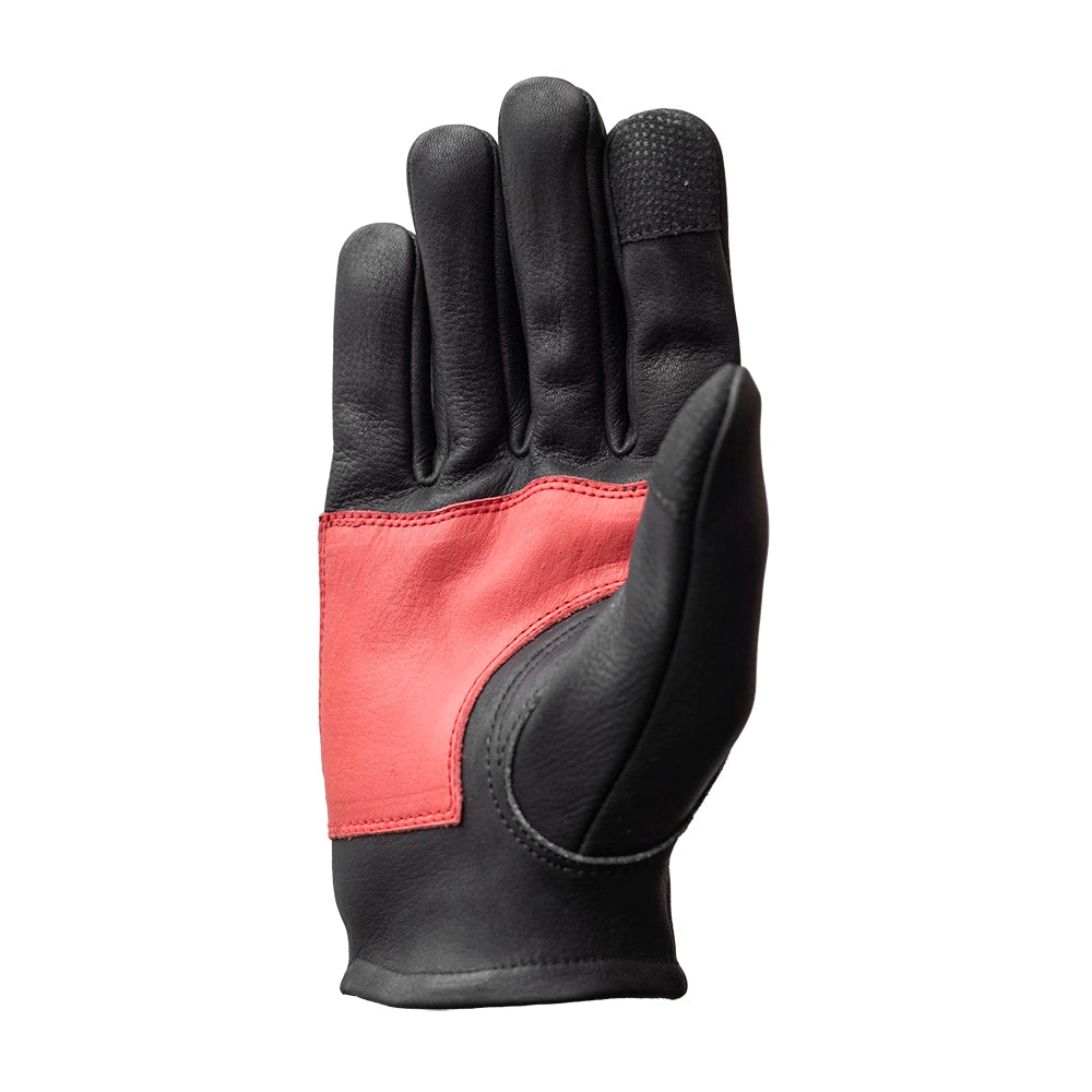 Roper DBL Palm Men's Motorcycle Leather Gloves Men's Gloves First Manufacturing Company Red Black XS 