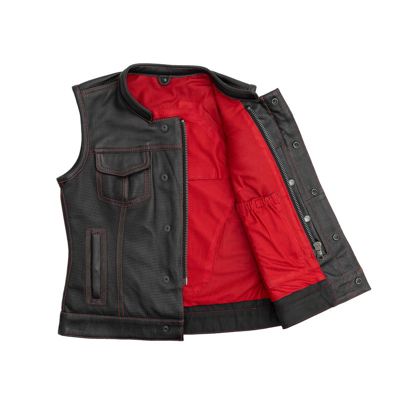 Jessica Perforated Women's Motorcycle Leather Vest Women's Vest First Manufacturing Company   