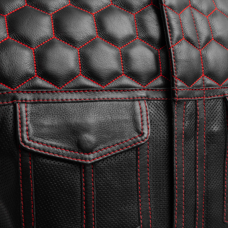 Hornet Perforated Men's Club Style Leather Vest Men's Leather Vest First Manufacturing Company   