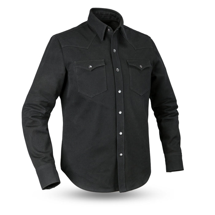 Forsyth Men's Motorcycle Canvas Shirt Men's Shirt First Manufacturing Company Black S 