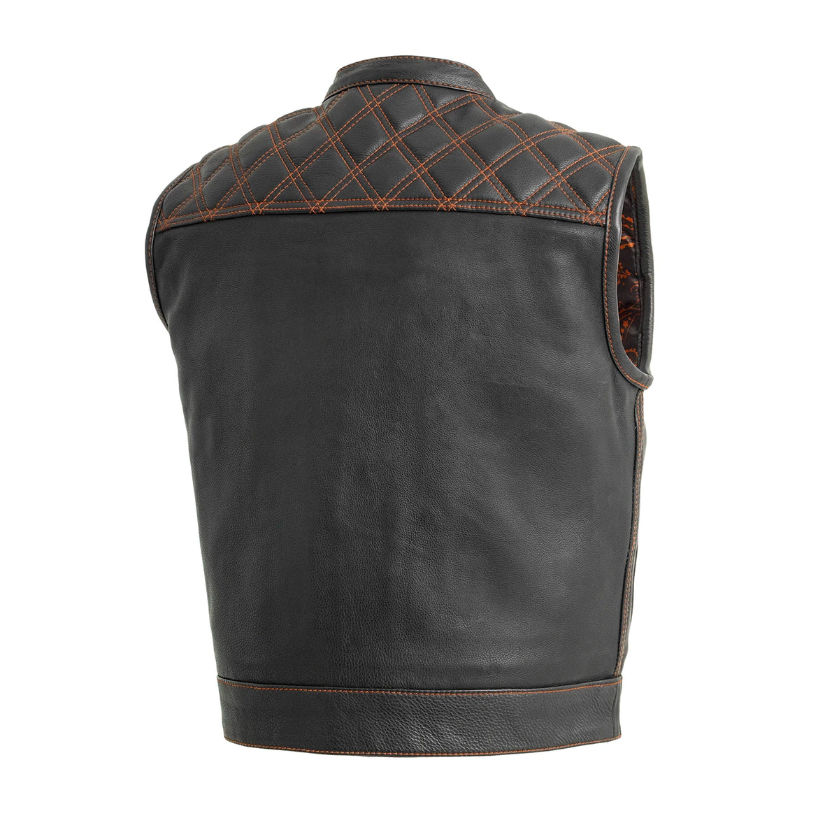 Men's Upside Club Style Leather Motorcycle Vest