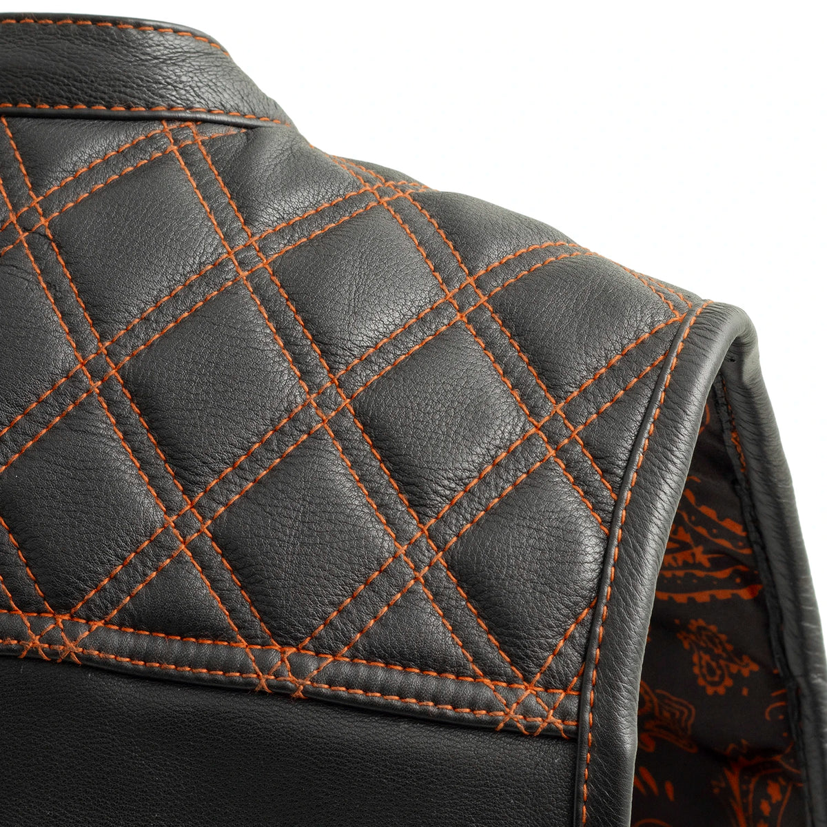 Men's Upside Club Style Leather Motorcycle Vest