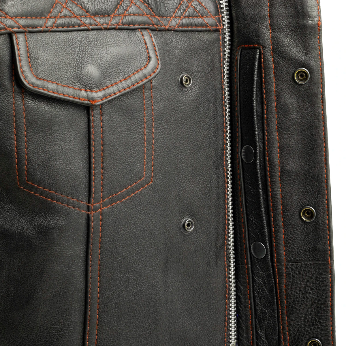 Men's Upside Club Style Leather Motorcycle Vest