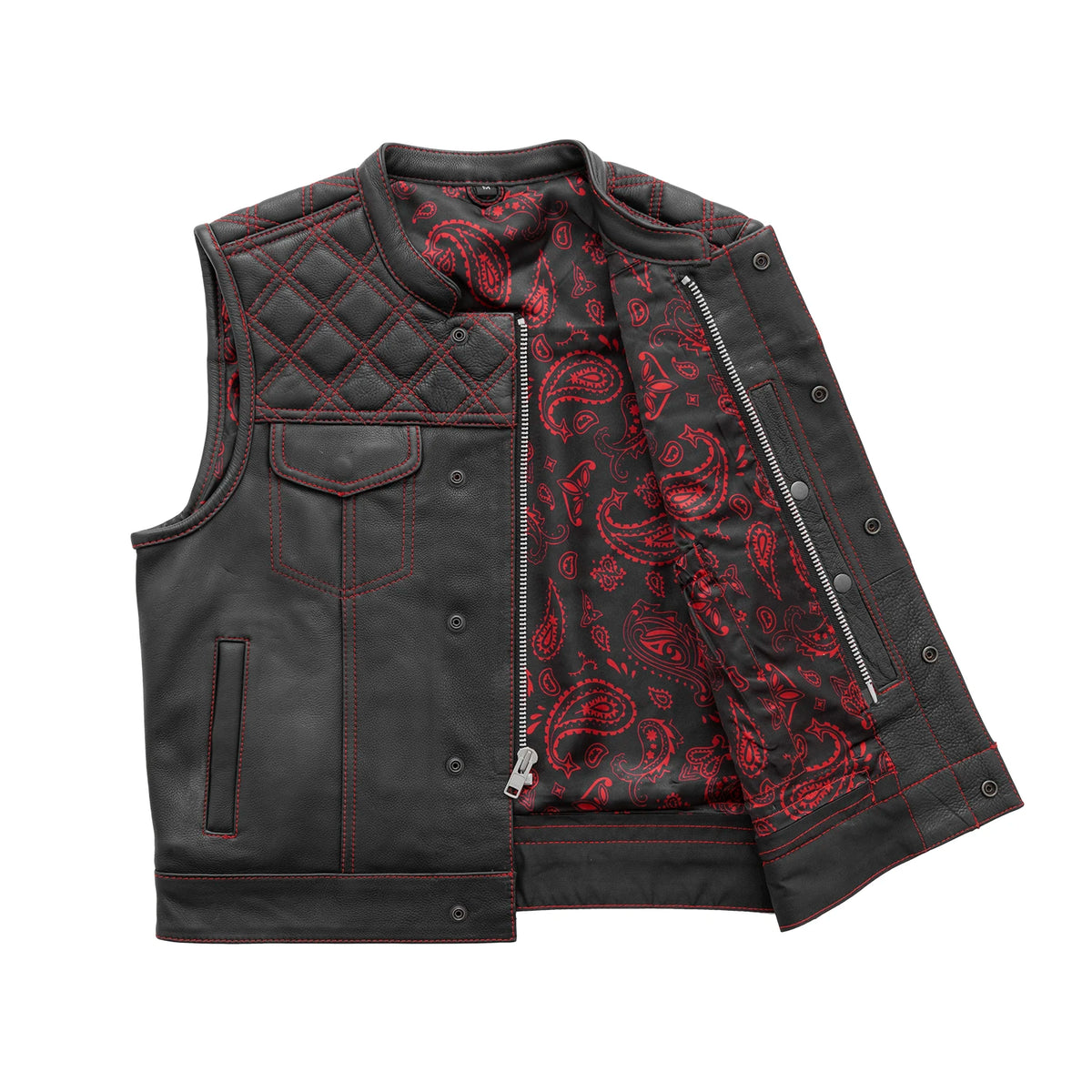 Upside Men's Club Style Leather Vest Men's Leather Vest First Manufacturing Company   