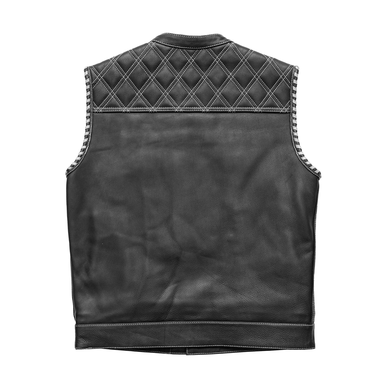 Sinister - Men's Motorcycle Leather Vest Red – First MFG Co