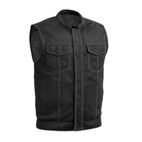 Sharp Shooter Moto Mesh Men's Motorcycle Vest Men's Leather Vest First Manufacturing Company Black S 