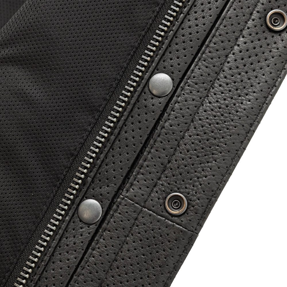 Sharp Shooter Perforated Men's Motorcycle Leather Vest Men's Leather Vest First Manufacturing Company   