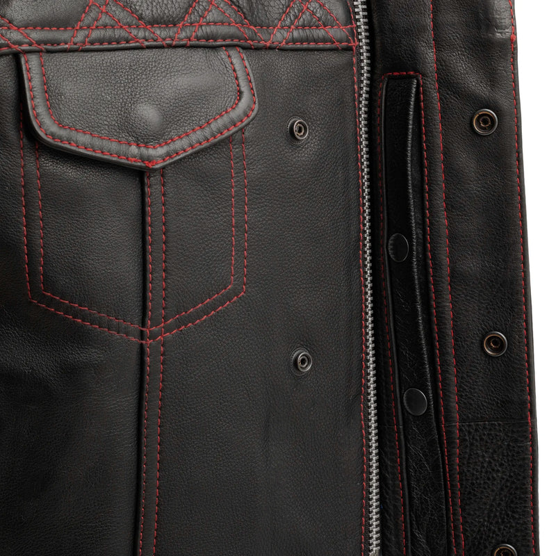 Downside Men's Motorcycle Leather Vest Men's Leather Vest First Manufacturing Company   