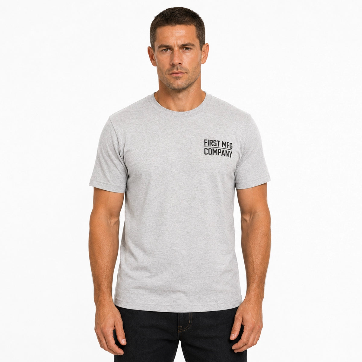 Men's American Flag Graphic Motorcycle T-Shirt Men's T-Shirt First Manufacturing Company