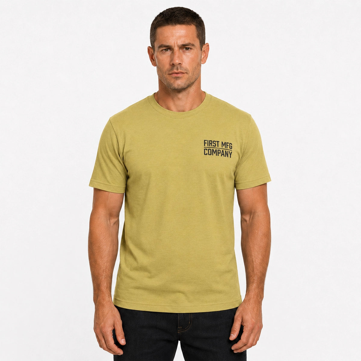 Men's American Flag Graphic Motorcycle T-Shirt Men's T-Shirt First Manufacturing Company