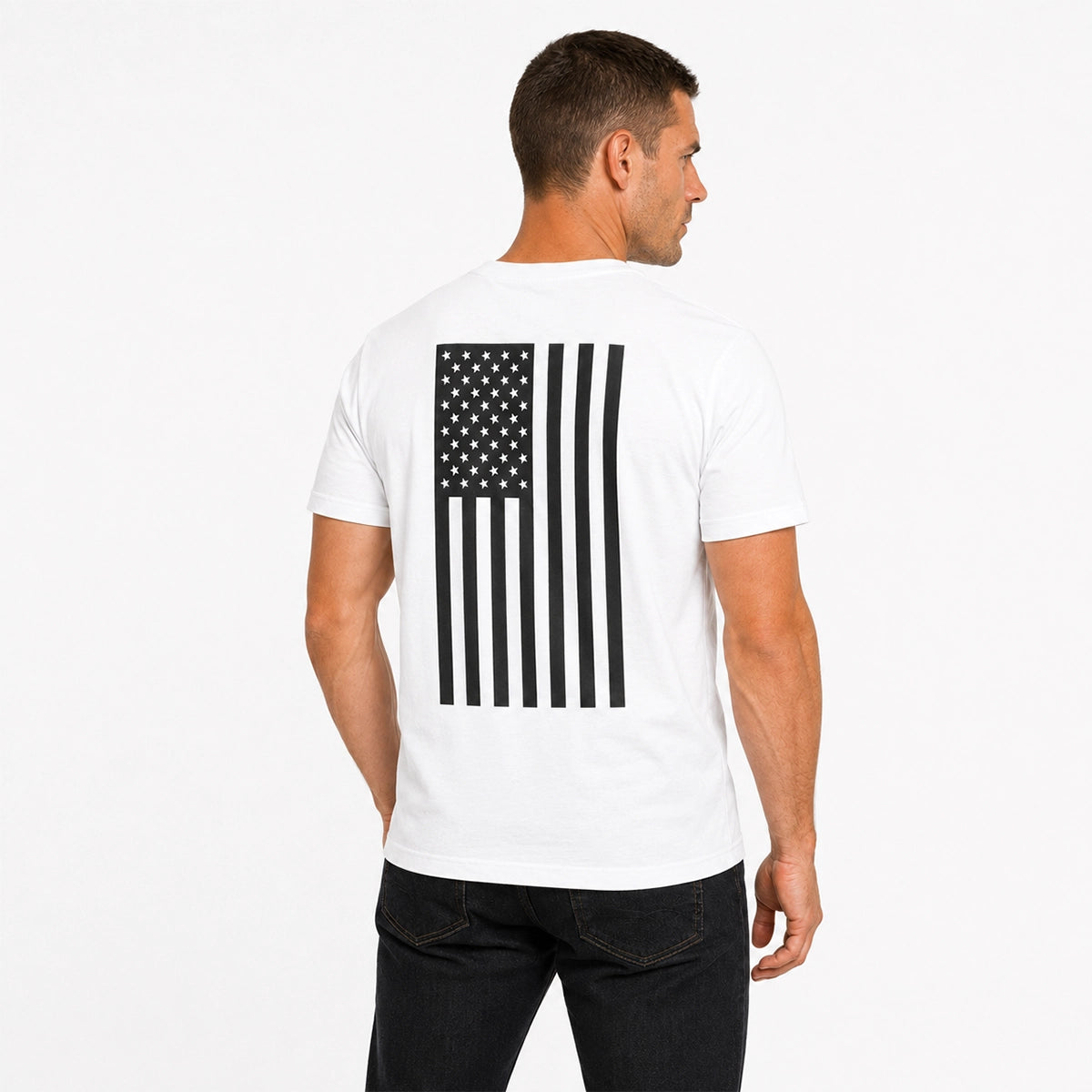 Men's American Flag Graphic Motorcycle T-Shirt Men's T-Shirt First Manufacturing Company