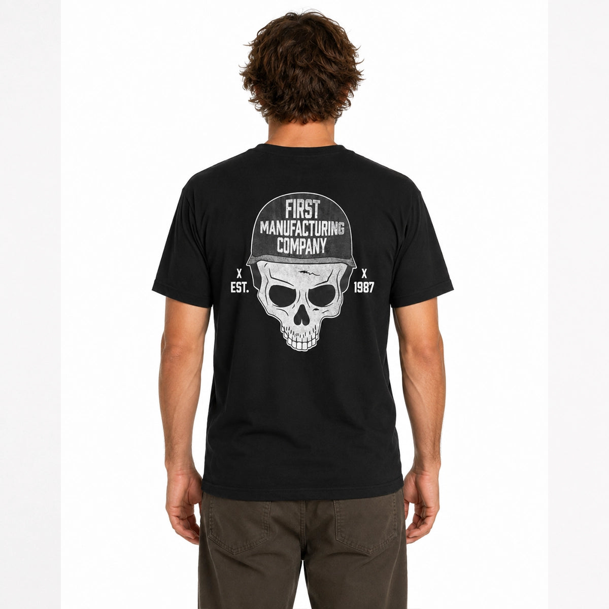 Men's American Flag Graphic Motorcycle T-Shirt Men's T-Shirt First Manufacturing Company