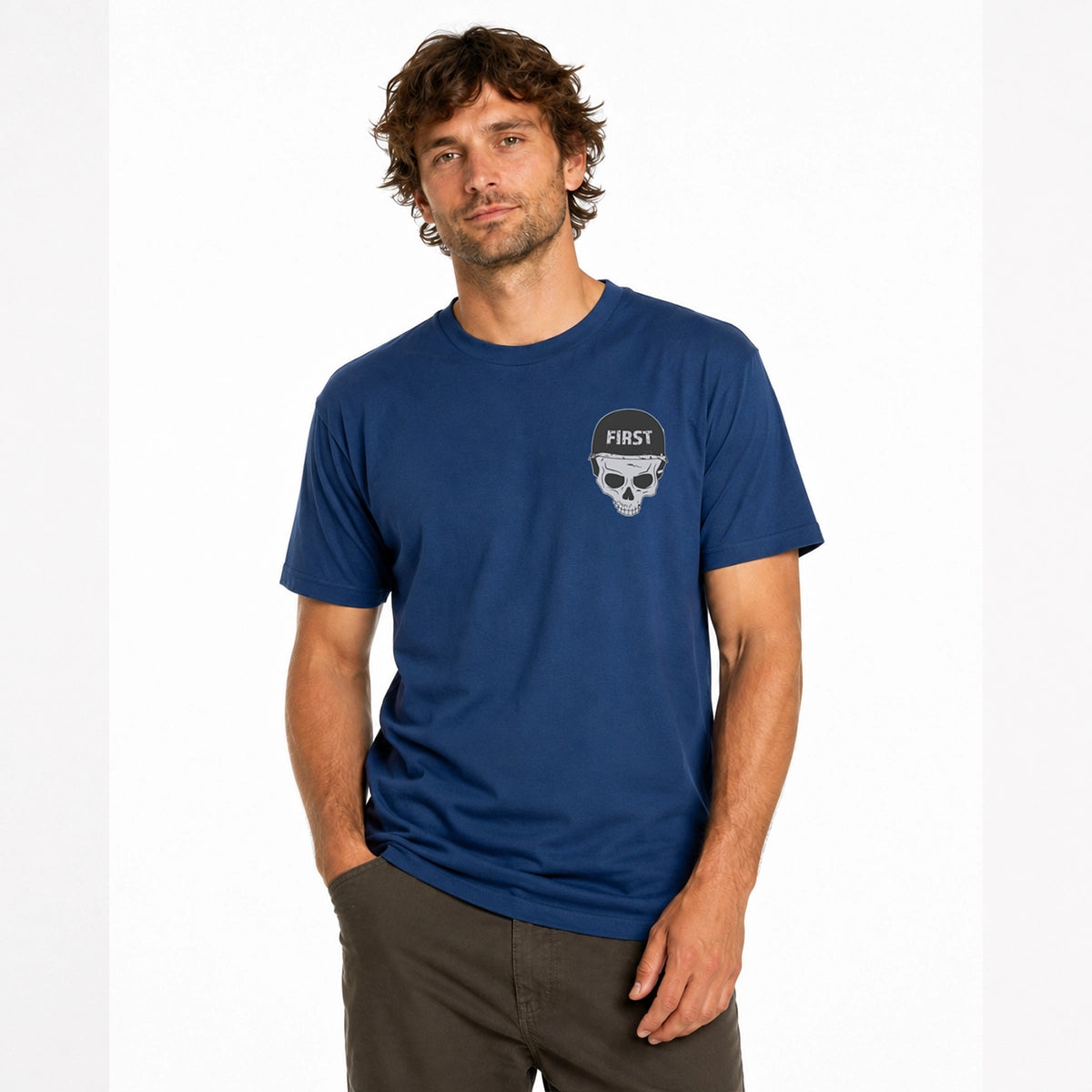 Men's American Flag Graphic Motorcycle T-Shirt Men's T-Shirt First Manufacturing Company
