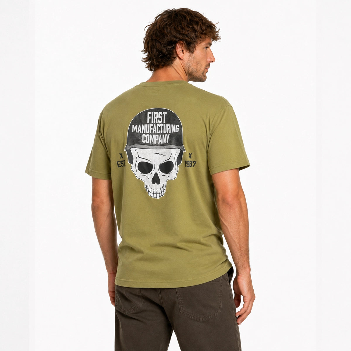 Men's American Flag Graphic Motorcycle T-Shirt Men's T-Shirt First Manufacturing Company