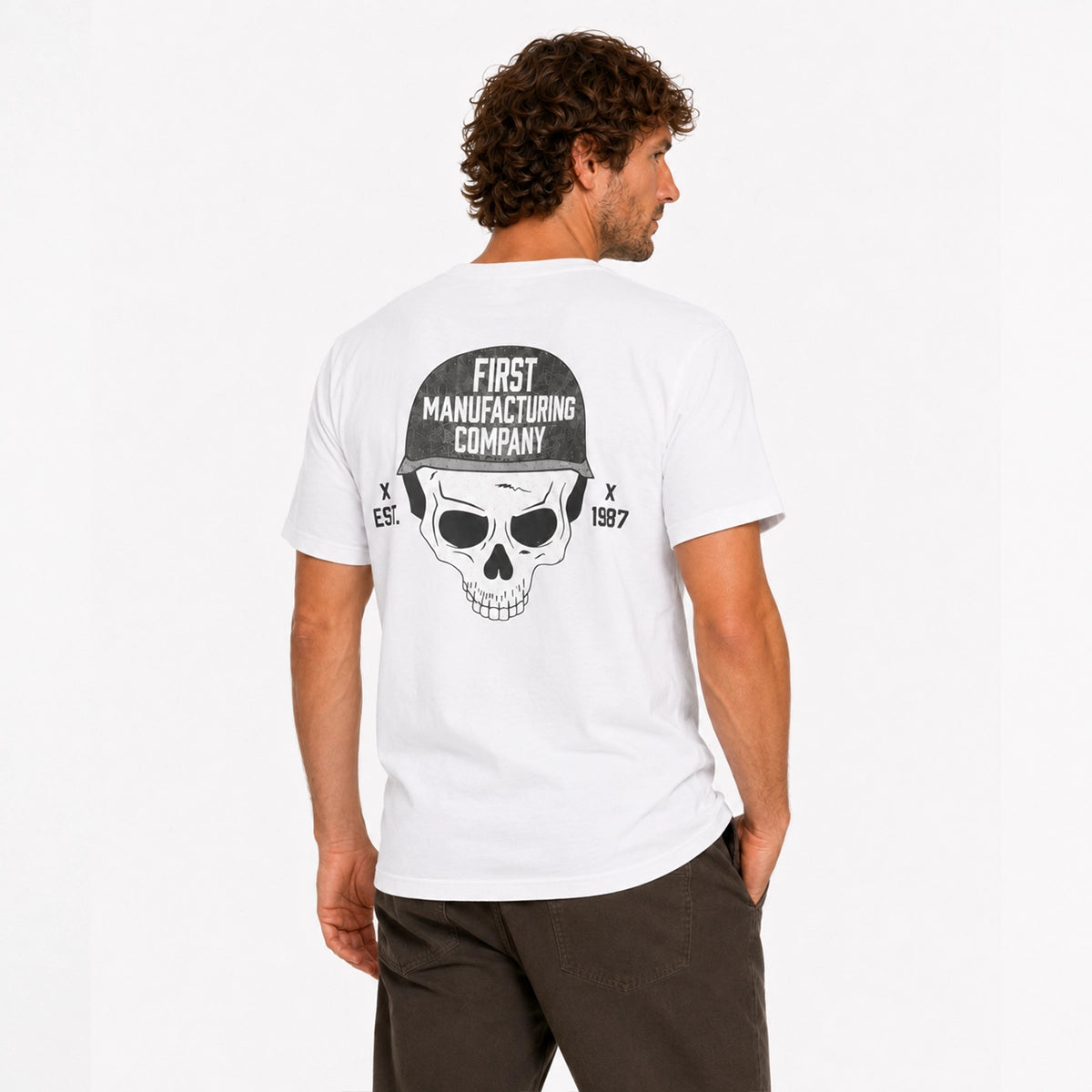 Men's American Flag Graphic Motorcycle T-Shirt