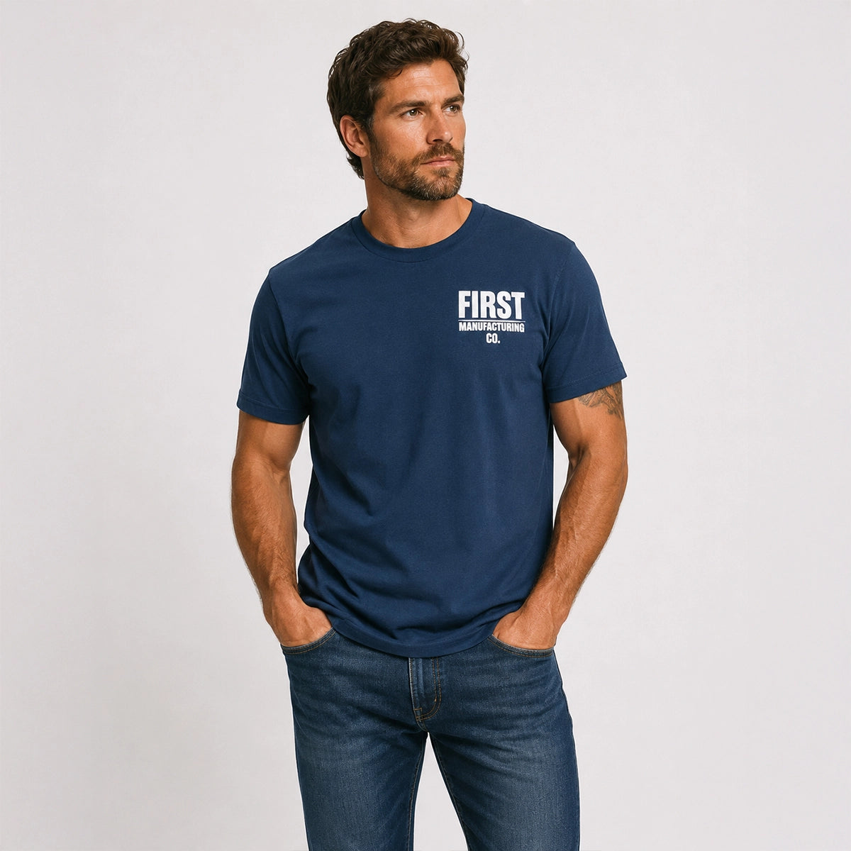 Men's Silhouette Motorcycle T-Shirt Men's T-Shirt First Manufacturing Company
