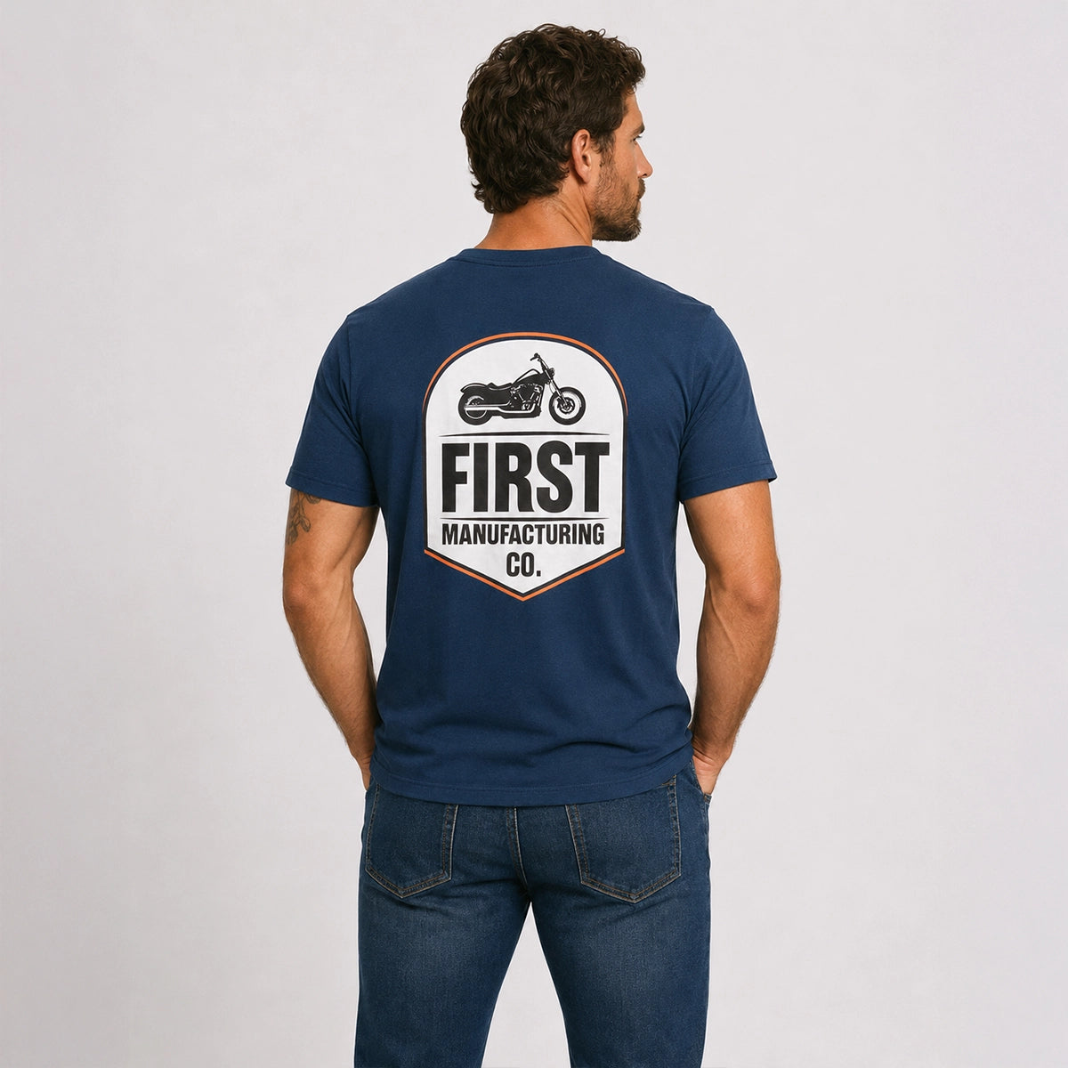 Men's Silhouette Motorcycle T-Shirt Men's T-Shirt First Manufacturing Company
