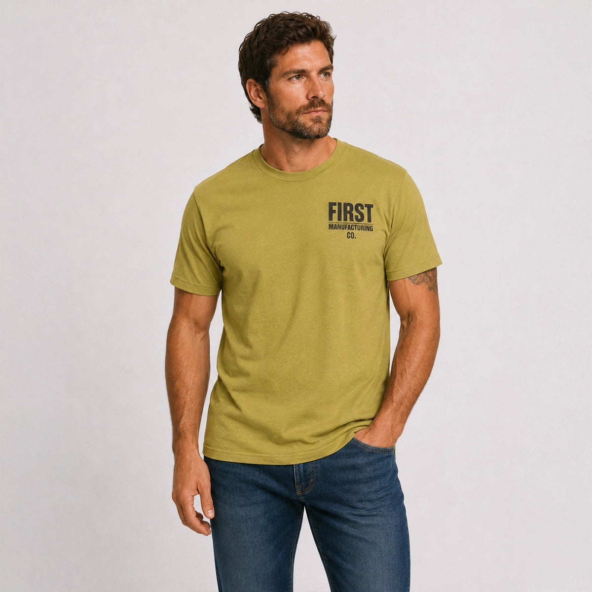 Men's Silhouette Motorcycle T-Shirt Men's T-Shirt First Manufacturing Company