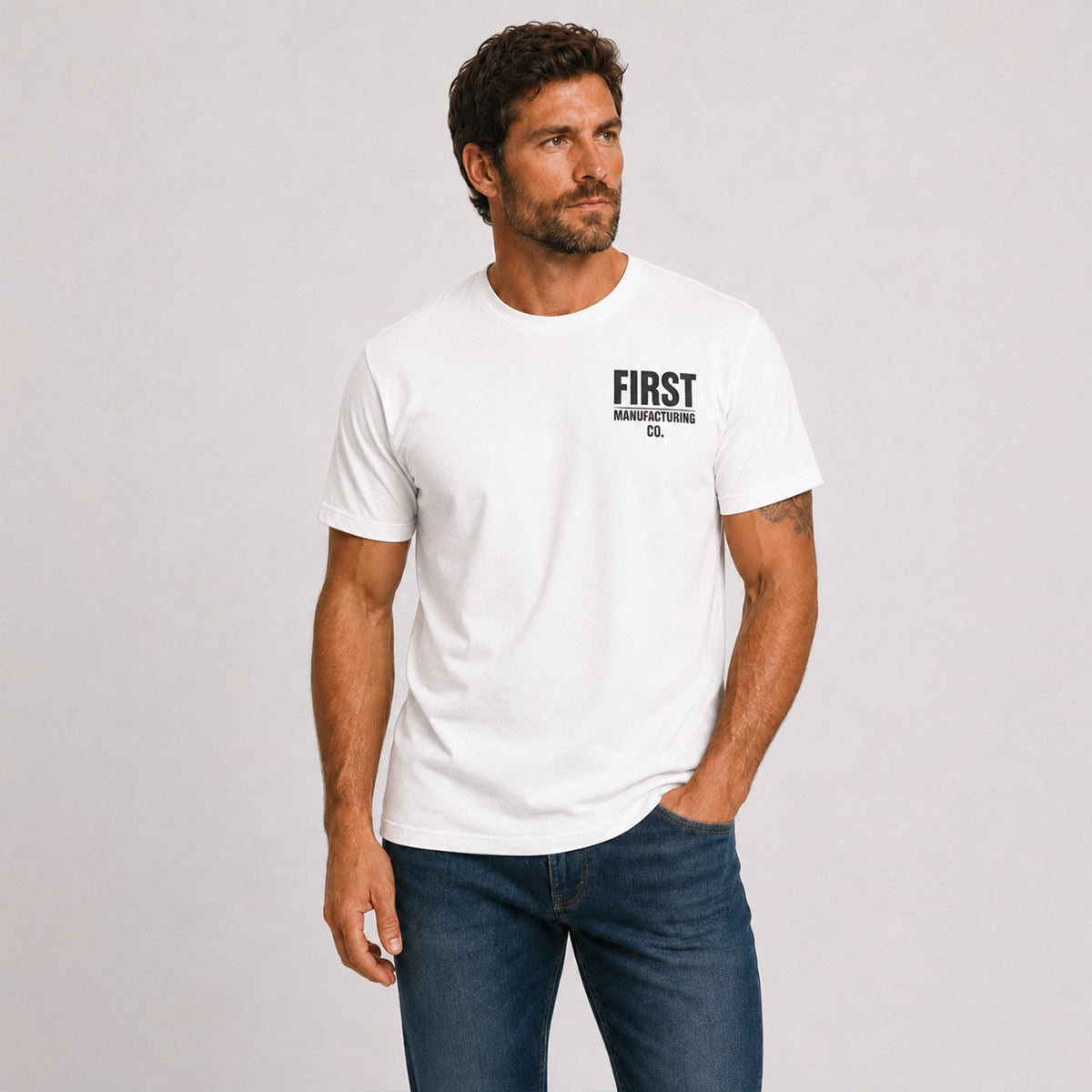 Men's Silhouette Motorcycle T-Shirt Men's T-Shirt First Manufacturing Company