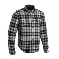 Canvas Moto Flannel Men's Shirt First Manufacturing Company Black White S 