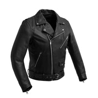 Fillmore Men's Motorcycle Leather Jacket Men's Leather Jacket First Manufacturing Company Black/Cognac XS 