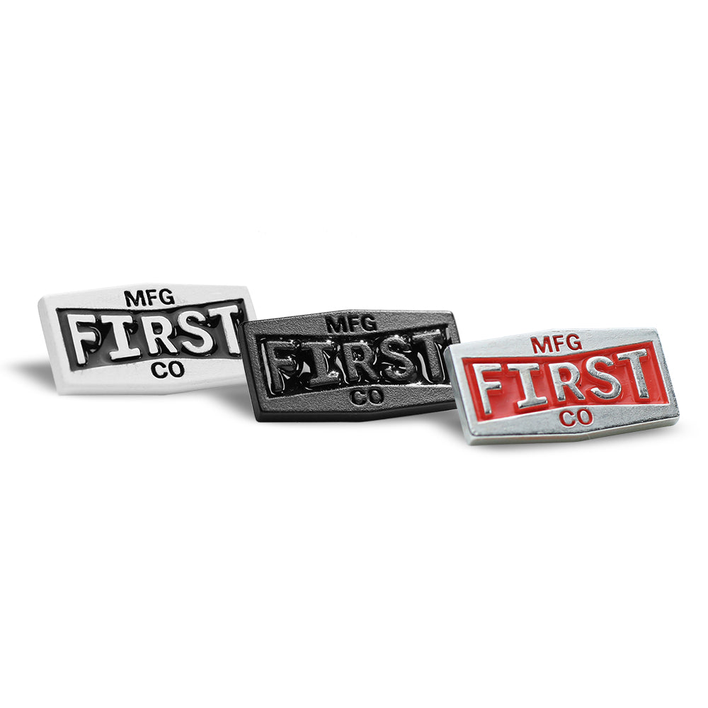 First Metal Badge Accessories First Manufacturing Company WHITE  