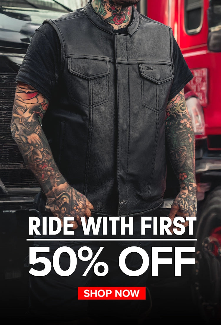 First Manufacturing Logo First MFG Co. - Motorcycle Leather Apparel & Gear Since 1987