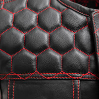 Hornet Men's Club Style Leather Vest - Red Men's Leather Vest First Manufacturing Company   