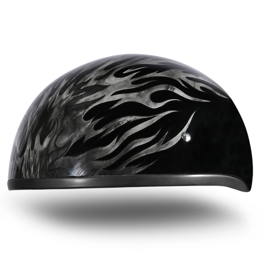 DOT Approved Daytona Motorcycle Half Face Helmet - Skull Cap Graphics for Men & Women, Scooters, ATVs, UTVs & Choppers - W/ Ignite Grey DAYTONA SKULL CAP - GRAPHICS Daytona Helmets