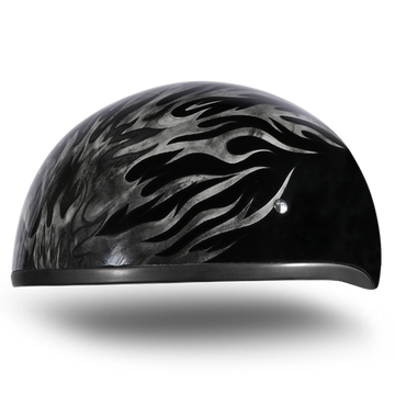DOT Approved Daytona Motorcycle Half Face Helmet - Skull Cap Graphics for Men & Women, Scooters, ATVs, UTVs & Choppers - W/ Ignite Grey