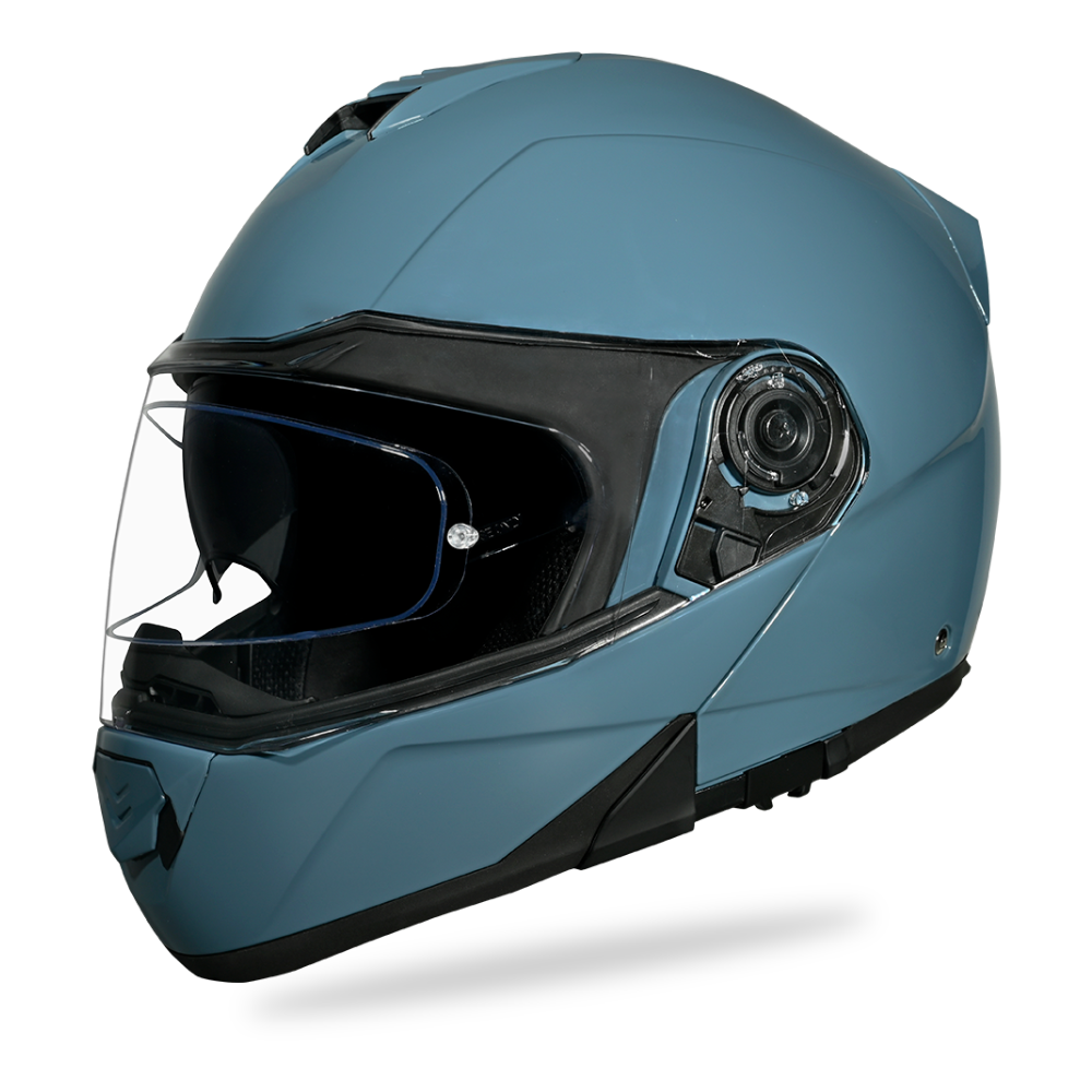 Daytona Glide Modular Motorcycle Helmet - DOT Approved, Bluetooth Ready, Dual Visor, Men/Women/Youth- Shark Blu GLIDE Daytona Helmets