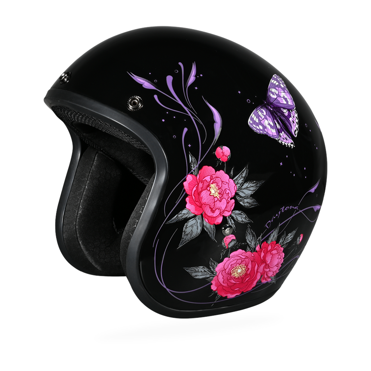 female motorcycle helmets Hot Leathers HLD1021 Lady Rider Flat Black DOT Approved Skull Cap Half Biker Helmet while the dual Girl Women Motorcycle Helmet Cat