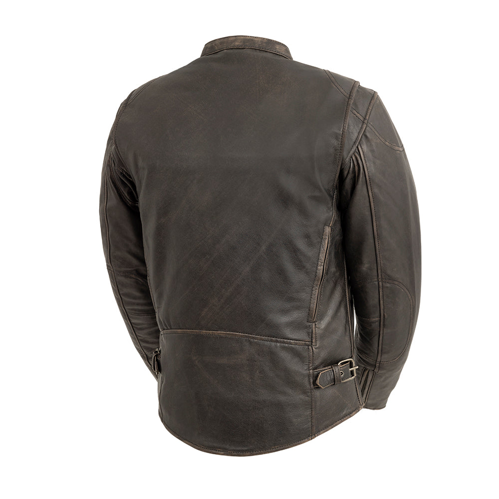 Indy Men's Motorcycle Leather Jacket - Antique Brown Men's Leather Jacket First Manufacturing Company   